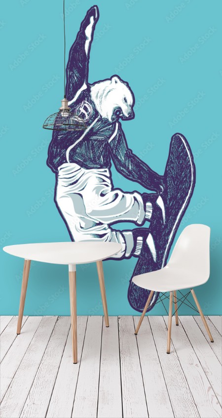 Image de White bear snowboarder